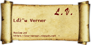 Löw Verner névjegykártya